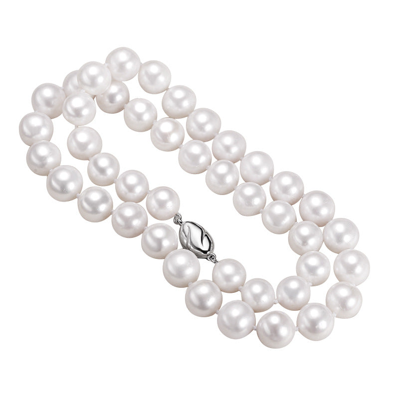 Zhuji jewelry wholesale round freshwater pearl necklace women send mother chain slightly defective real pearl necklace clavicle chain