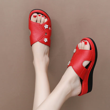 Newly Launched Women's High-Heeled Trendy Slippers, Non-Slip, Wear-Resistant, Casual, Versatile, Comfortable, Soft High-Heeled Slippers for Women