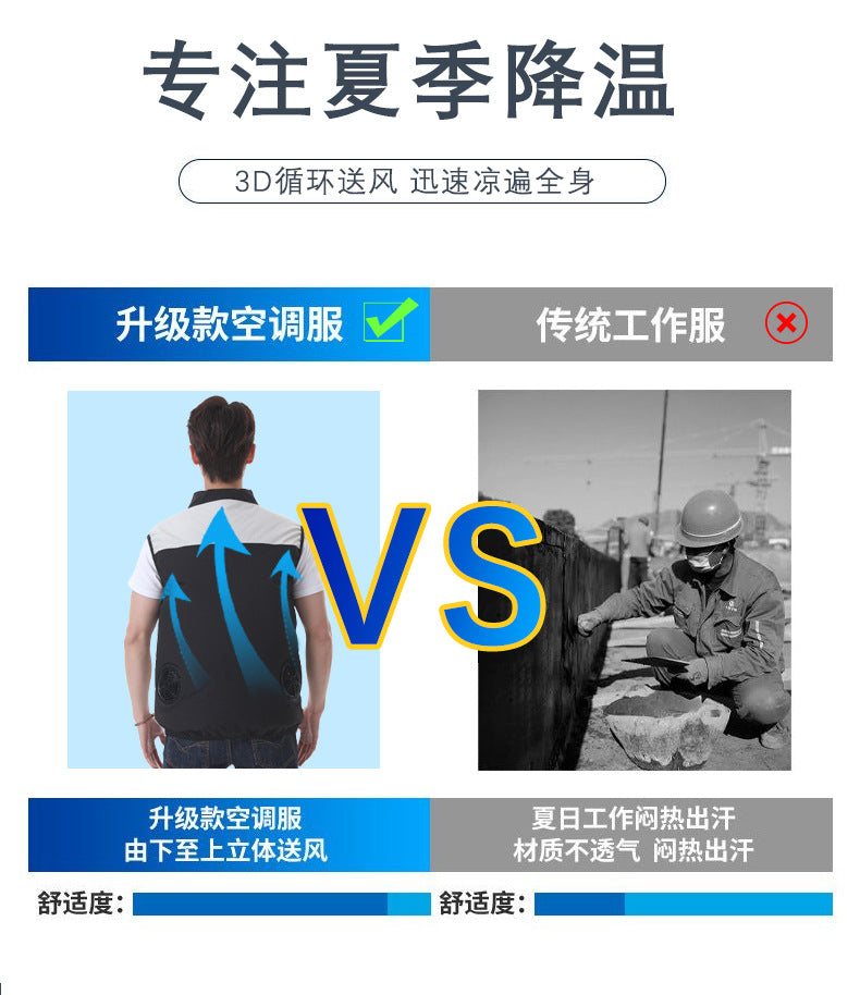 Summer Air-Conditioned Clothing Fan Clothing Sleeveless Cooling Refrigeration Sleeveless Outdoor Sports Sun Protection Vest USB Work Clothes