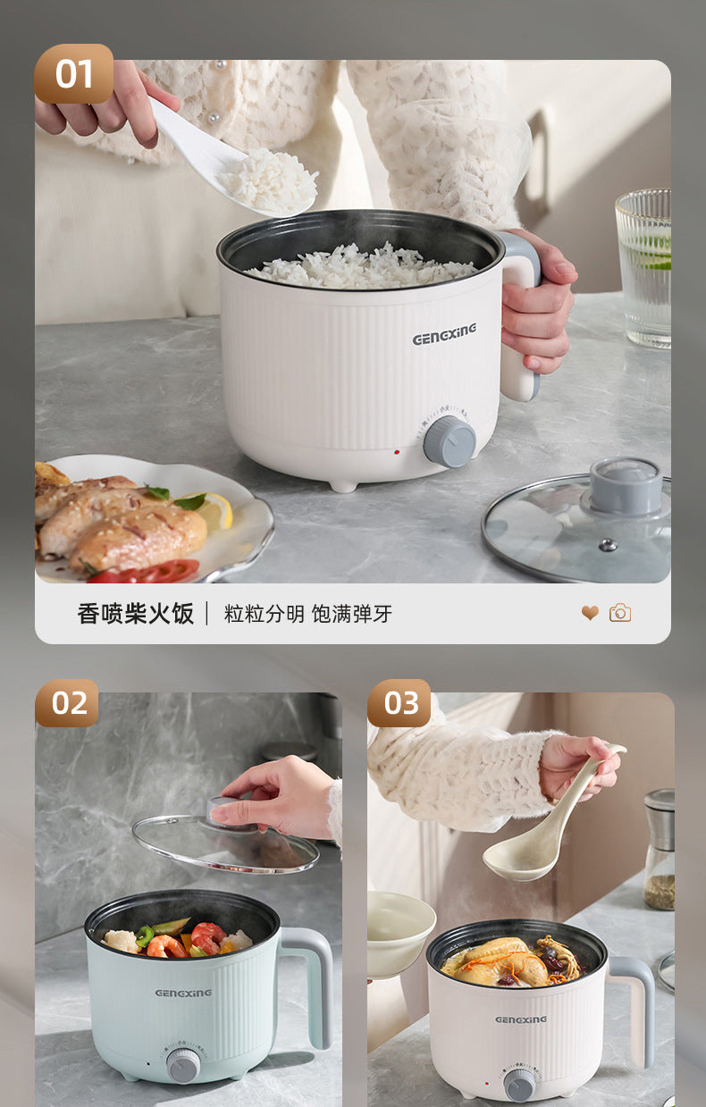 Multi-functional Electric Cooking Pot Household Dormitory Small Electric Pot for Cooking Noodles and Cooking Pot Small Quick-heating Pot Mini Electric Cooking Pot