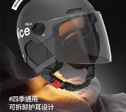 New National Standard 3C Certified Electric Vehicle Helmet for Men and Women, Summer Sun Protection Motorcycle Safety Helmet, Lightweight Half Helmet, Now Available from the Manufacturer