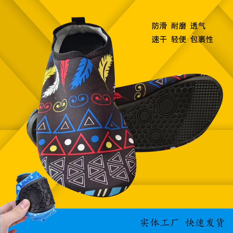 Cross-border new beach shoes quick-drying non-slip soft bottom outdoor wading shoes indoor fitness floor socks yoga shoes