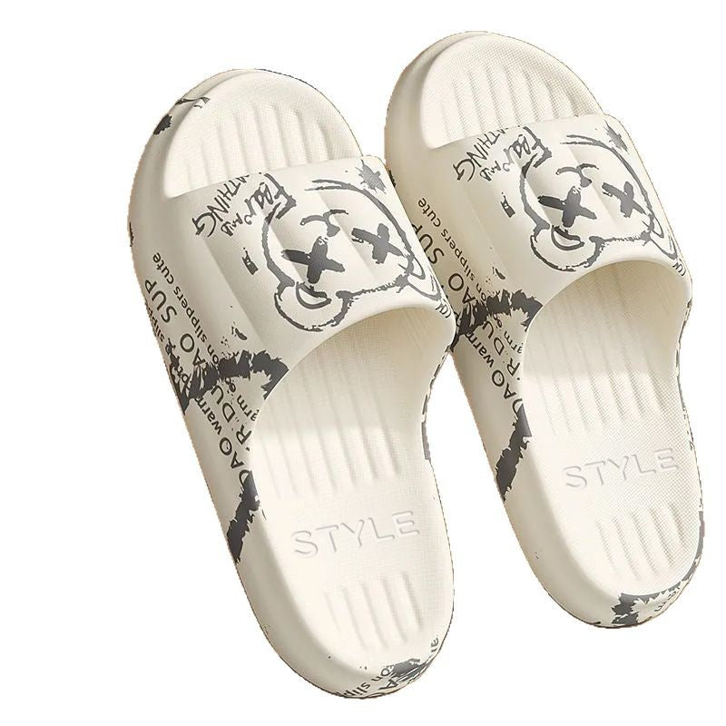 2025 New Summer Slippers for Women to Wear Outside Home Indoor Bathroom Bathing Pregnant Women Anti-Slip Anti-Odor Couple Sandals Slippers