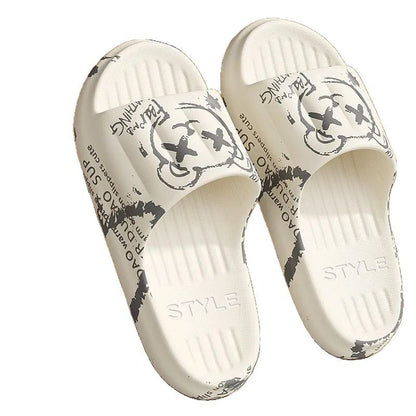 2025 New Summer Slippers for Women to Wear Outside Home Indoor Bathroom Bathing Pregnant Women Anti-Slip Anti-Odor Couple Sandals Slippers