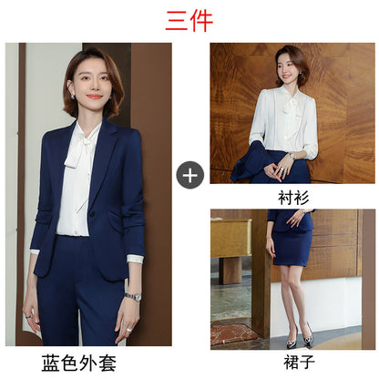 2023 autumn and winter professional style suit female manager professional attire temperament goddess fan sense suit suit pink small suit