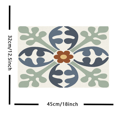 Temu Cross-Border New Product Ins Style Small Fresh Placemat Digital Printing Square Insulation Mat Restaurant Table Mat Wholesale