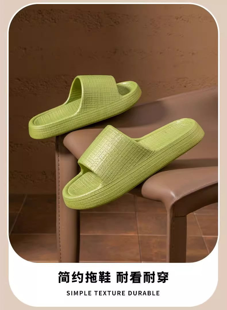 Thick-Soled Sandals for Women 2025 New Summer Home Indoor Bathing Non-Slip Simple Shit-Stepping Couple Slippers for Men