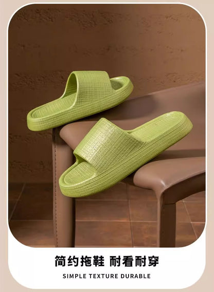 Thick-Soled Sandals for Women 2025 New Summer Home Indoor Bathing Non-Slip Simple Shit-Stepping Couple Slippers for Men