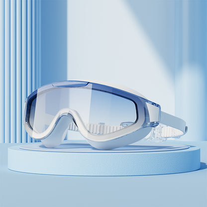 Factory wholesale large frame adult gradient plating swimming goggles waterproof anti-fog HD large field of view swimming goggles unisex