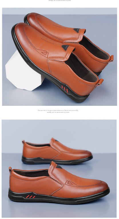 Summer Leather Shoes for Men, Casual Hollow Breathable Clogs, Soft Sole, Soft Mesh Shoes, Foreign Style Men's Shoes, Drop Shipping