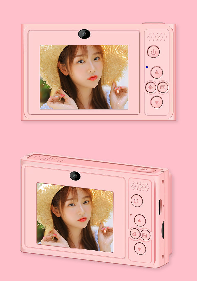 Explosions student campus camera CCD entry-level portable small high-definition digital card machine double camera can take selfies