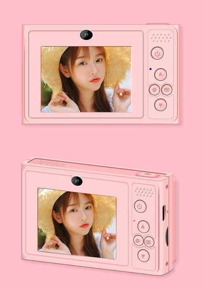 Explosions student campus camera CCD entry-level portable small high-definition digital card machine double camera can take selfies