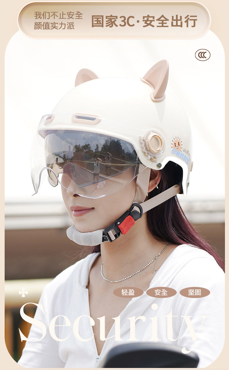 New National Standard 3C certified electric car helmet men and women Four Seasons universal sun protection electric car helmet lightweight half helmet