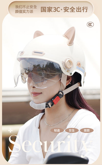 New National Standard 3C certified electric car helmet men and women Four Seasons universal sun protection electric car helmet lightweight half helmet