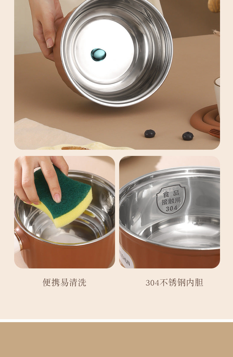 304 Liner Multi-functional Electric Cooking Pot Household Small Pot Dormitory Cooking Noodle Pot Hot Pot Small Electric Pot Intelligent Integrated Pot
