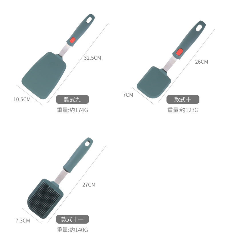 Silicone Kitchenware High Temperature Resistant Silicone Shovel Food Grade Household Teppanyaki Home Edition Teppanyaki Tools Complete Set