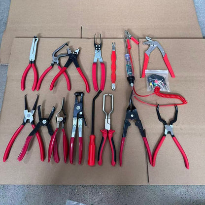 Red and black elbow 60 degree power-off pliers bolt pliers multi-purpose pliers car oil pipe separation harness pliers cross-border pliers