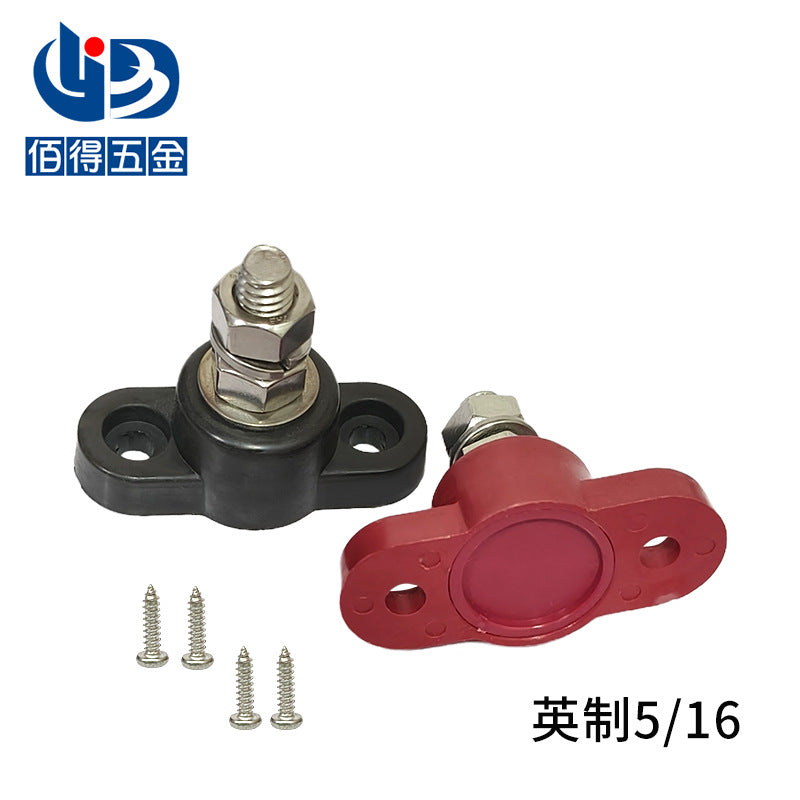 Inch single connection stud red and black pair of car saloon yacht battery modified connection post 3/8 5/16 1/4