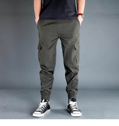 Ice Silk Crock Pants Men's Leg-tipped Summer Thin Casual Pants Loose plus size Quick-drying Pants Fashion Brand Sports Pants