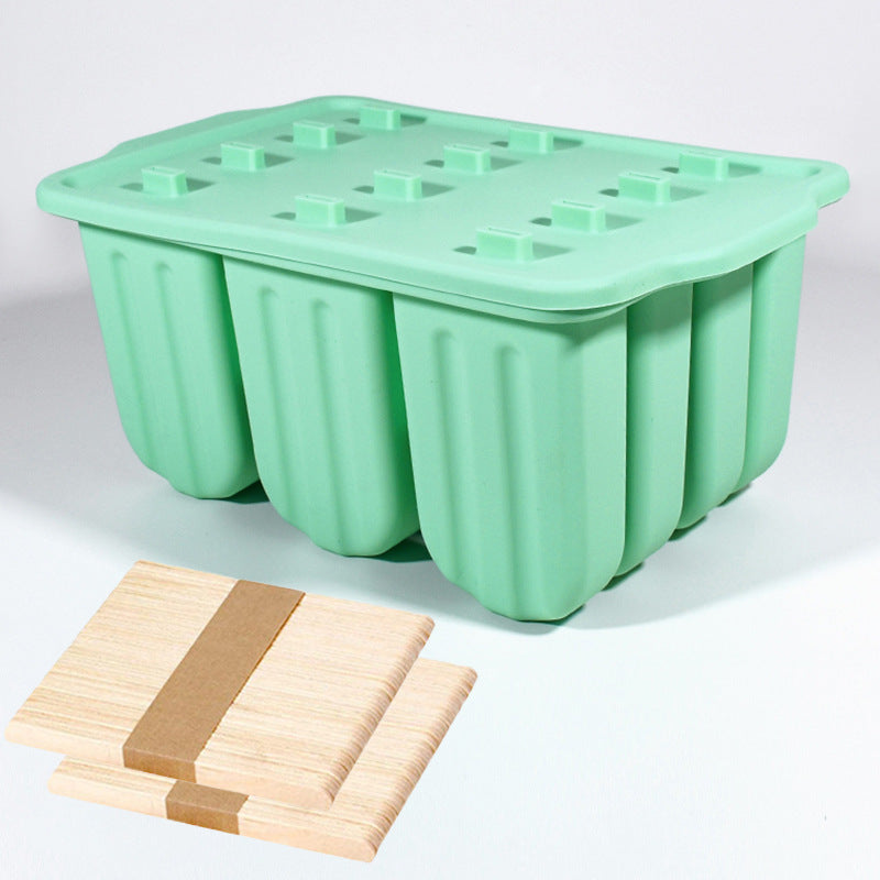 Cross-Border New Oval Ice Cream Mold with Lid, Easy to Release, Cheese Popsicle DIY Home Ice Cream Mold