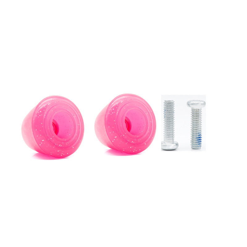 Double-row skates high elastic wear-resistant PU brake head four-wheel roller skates point ice roller skates brake accessories