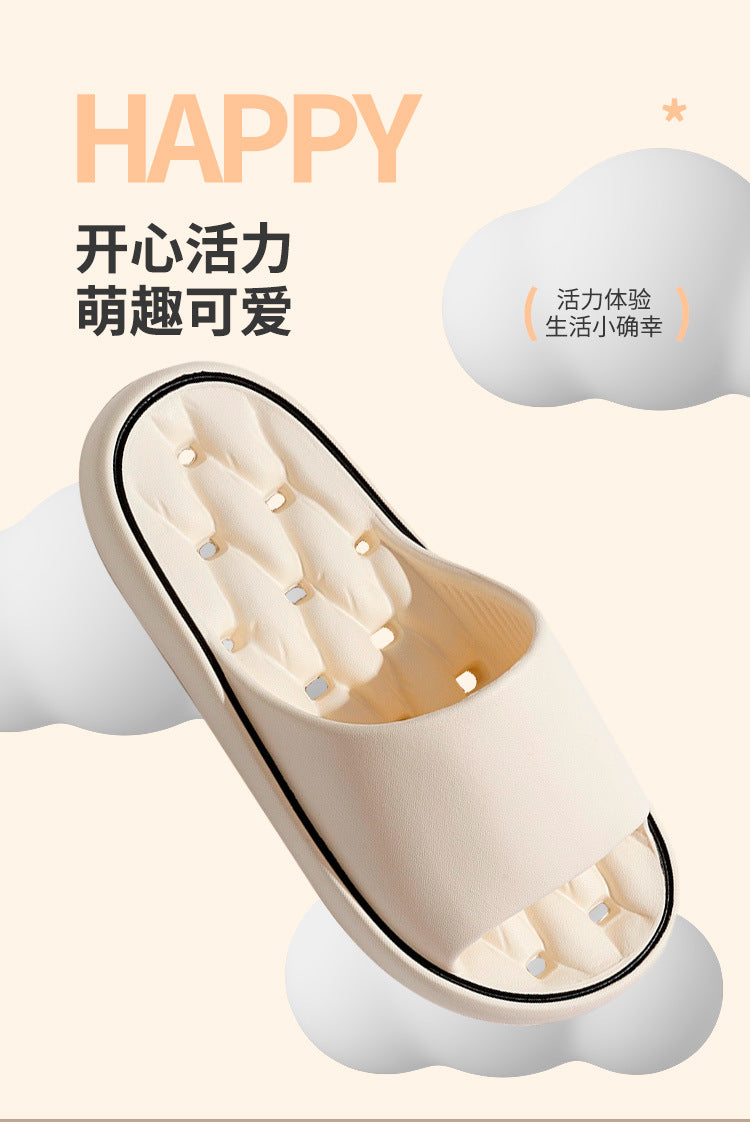 Slippers for Women, Summer Couples, Indoor Home Bathroom Bathing, Leaking, Non-Slip, Thick-Soled, Shit-Stepping Household Sandals, Slippers for Men