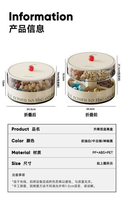 Fruit Tray Living Room Coffee Table Food Grade Melon and Peanut Snacks Dried Fruit Box Multi-layer Rotating Liftable Candy Box