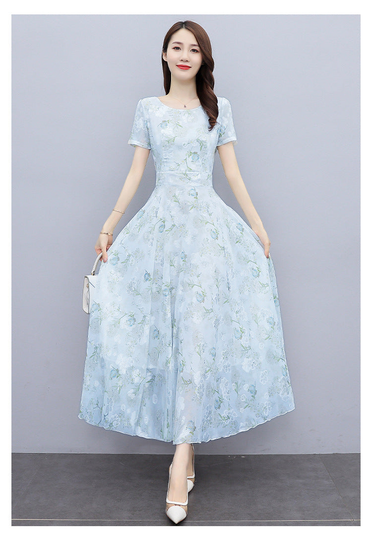2022 Summer New Bohemian Long Dress to Ankle Chiffon dress Super Long Seaside Holiday Beach Dress for Women