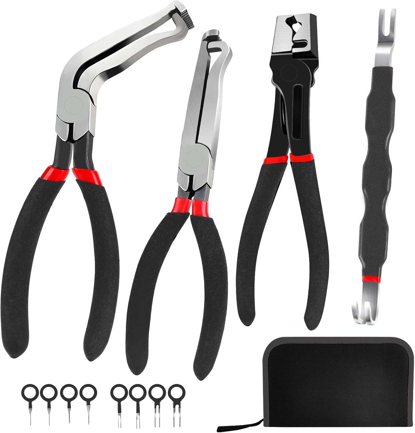 Red and black elbow 60 degree power-off pliers bolt pliers multi-purpose pliers car oil pipe separation harness pliers cross-border pliers