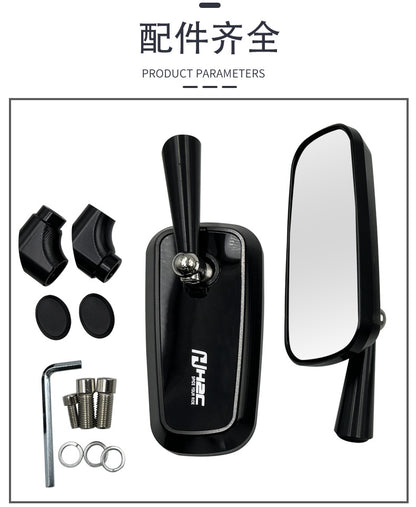 CNC aluminum rearview mirror electric motorcycle modification universal rearview mirror blue mirror anti-glare