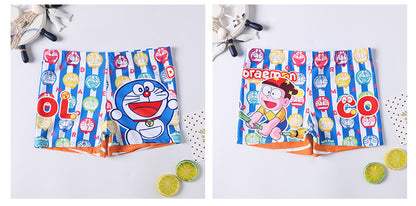 Children's Swim Trunks Boys Swimsuit Small, Medium and Large Children's Cartoon Printed Baby's Flat-Corner Swim Trunks Quick-drying Cross-border New