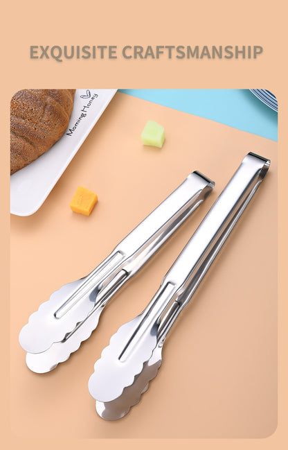Stainless Steel Food Clip Kitchen Anti-scalding Bread Clip Outdoor Barbecue Clip Buffet Steak Food Clip