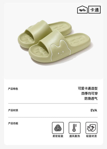 Cross-Border Online Sales Slippers for Men Summer 2025 New Indoor Home Non-Slip Silent Thick-Soled Cute Sandals for Women