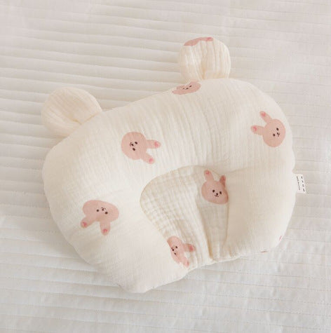 Class A cotton baby gauze baby anti-deflection head shaped pillow sweat-absorbing breathable Four Seasons suitable for newborn comfort pillow