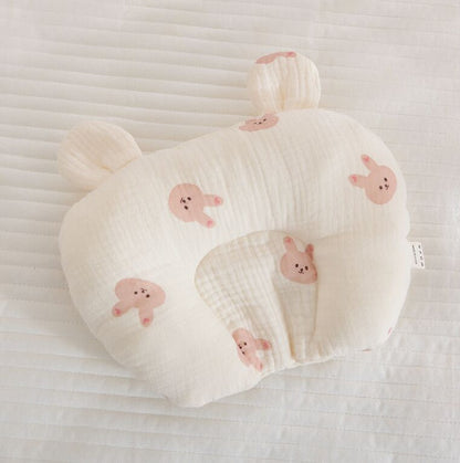 Class A cotton baby gauze baby anti-deflection head shaped pillow sweat-absorbing breathable Four Seasons suitable for newborn comfort pillow