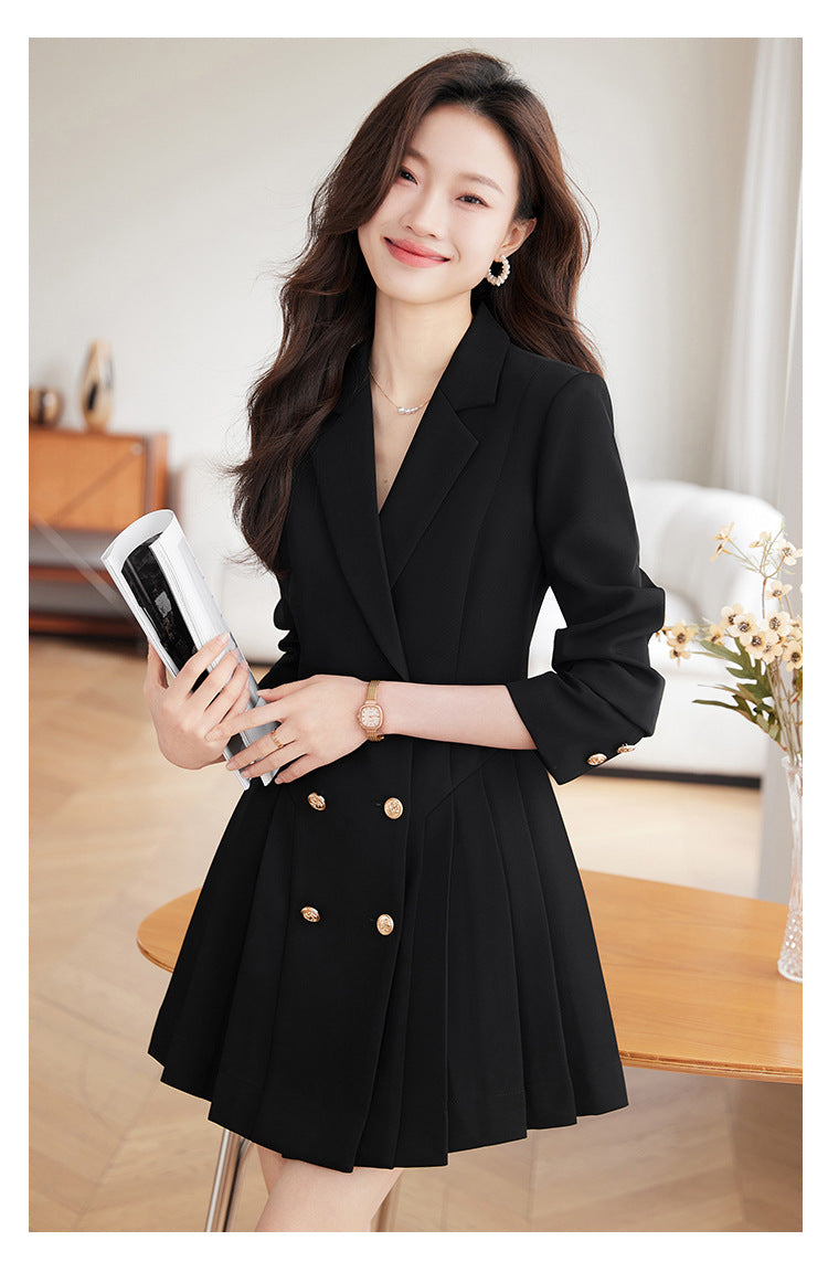 High-grade suit dress women's spring and autumn 2024 New elegant waist-tight small beauty salon professional work clothes