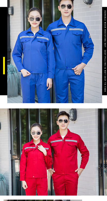 Summer thin anti-static overalls suit men's and women's long short sleeve gas station filling station gas petrochemical electricsuit