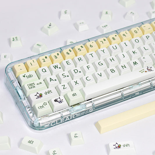 XDA Height Pacha Dog Theme Pattern Yellow Green Keycap Thermal Sublimation Mechanical Keyboard Cap Small Full Set PBT Keycap by PDG ibma