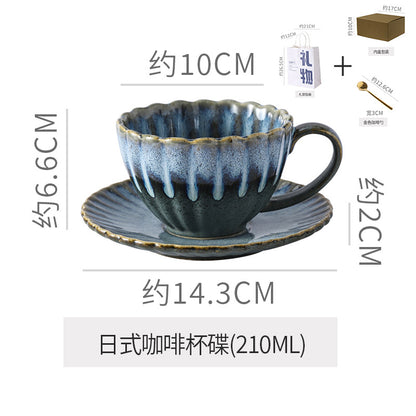 Retro High-grade Sense Striped Kiln Change Ceramic Cup Hotel Home Office Milk Coffee Cup Afternoon Tea Drinking Cup
