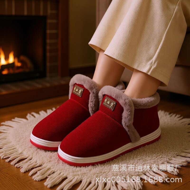 All-Inclusive Handmade Cotton Slippers for Women, Autumn and Winter Home Indoor Warm Dad Old Cotton Shoes Wholesale for Middle-Aged and Elderly Men