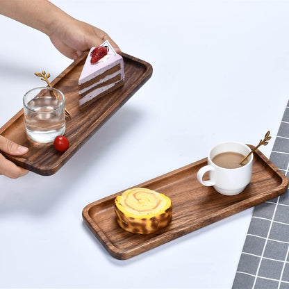 Acacia Wooden Tray Western Food Hotel Tray Tea Tray Fruit Plate Nut Plate Food Bread Tray Rectangular