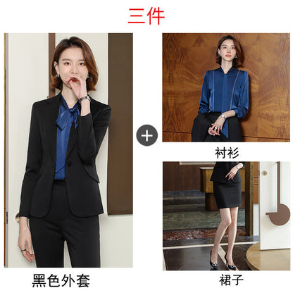 2023 autumn and winter professional style suit female manager professional attire temperament goddess fan sense suit suit pink small suit