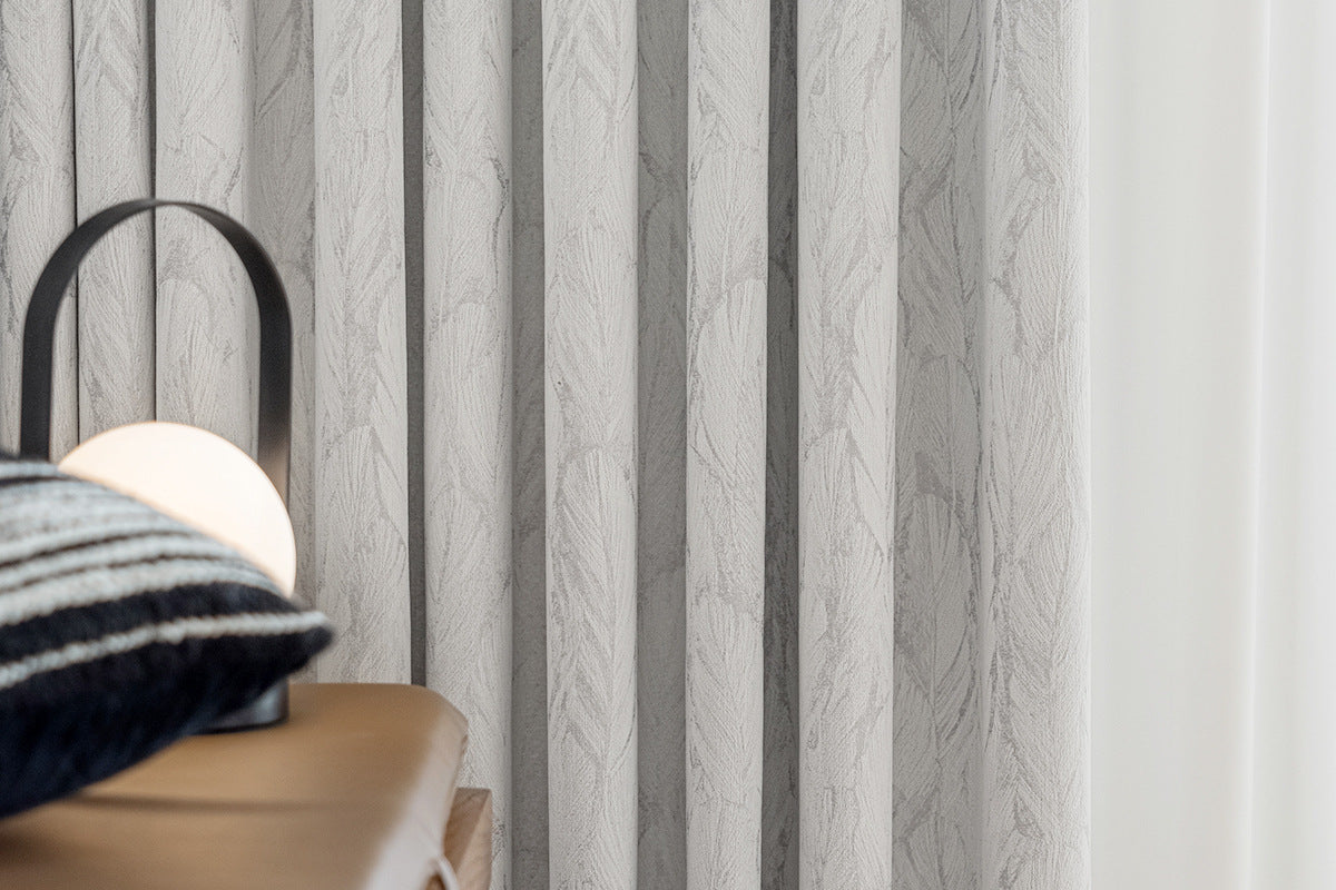 Cream Style Jacquard Curtain for Bedroom Premium Chenille Shading Living Room Bedroom French Light Luxury Shaoxing Curtain
