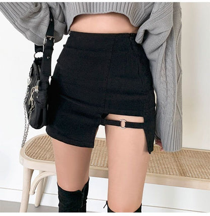 Black Skirt, Hip-Covering Skirt, Female Summer Sexy Sexy Short Skirt, Petite Design, High-Waisted Skirt, Trendy Autumn and Winter