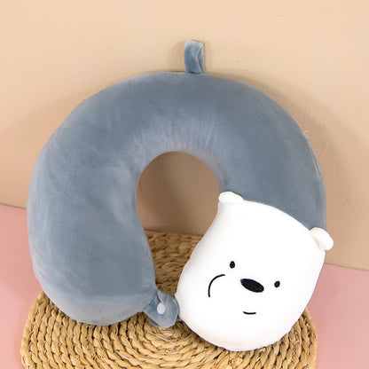 Neck Pillow Travel Memory Foam U-shaped Pillow Cartoon Gift Sponge Sleeping Neck Pillow Embroidery Slow Rebound Nap Pillow
