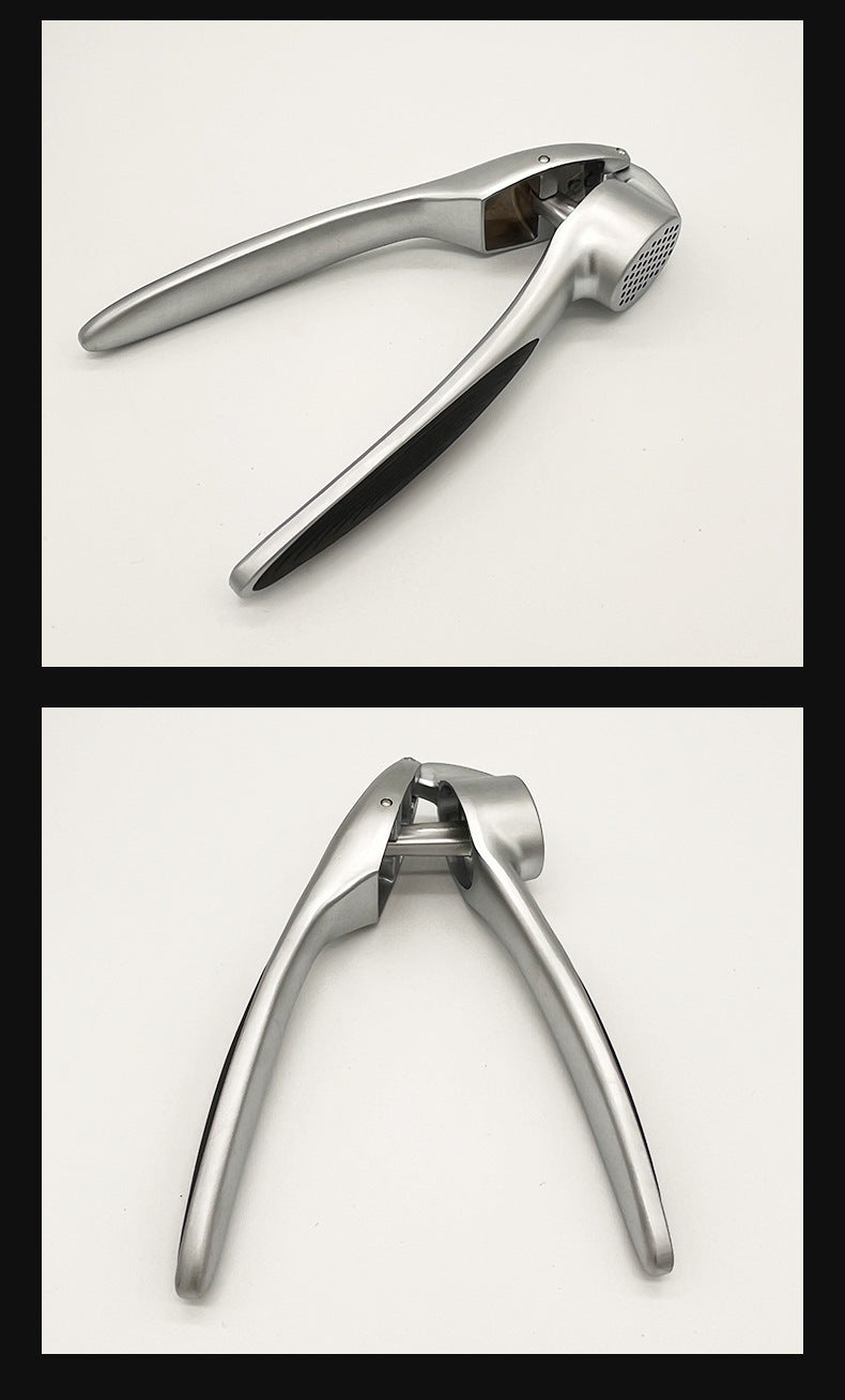 Manual Stainless Steel Zinc Alloy Garlic Press Household Kitchen Multi-Functional Garlic Press Thickeneded Clip and Pinch Garlic Press