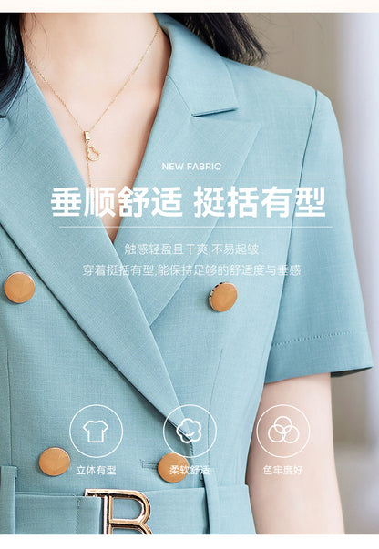 French Hepburn Style Small Black Dress High Sense High Cold Royal Sister Fried Street Small Fragrance Style Pleated Professional Suit dress Summer