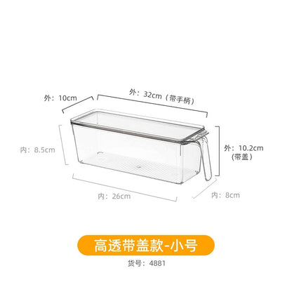 Multi-size Transparent Refrigerator Storage Box Snacks and Sundries Storage Box Cosmetic Finishing Multifunctional Transparent Superposable