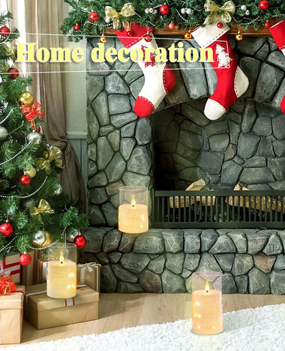 Flameless Candle Battery Powered Candle LED Fairy Light Plexiglass Candle with Remote Control Holiday Candle