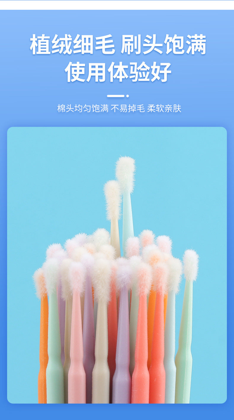 Wholesale New Macaron Color Removal Cotton Swab Grafting Eyelash Cleaning Cotton Stick Eyelash Multifunctional Nano Micro Coater